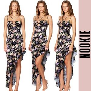Nookie dress floral hi-low gown spring summer ruffles frills